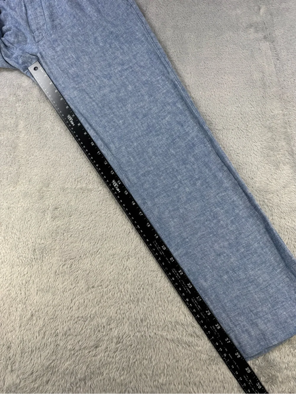 J.Crew Men’s 30x30 Straight Linen Cotton Blue Chambray Pants